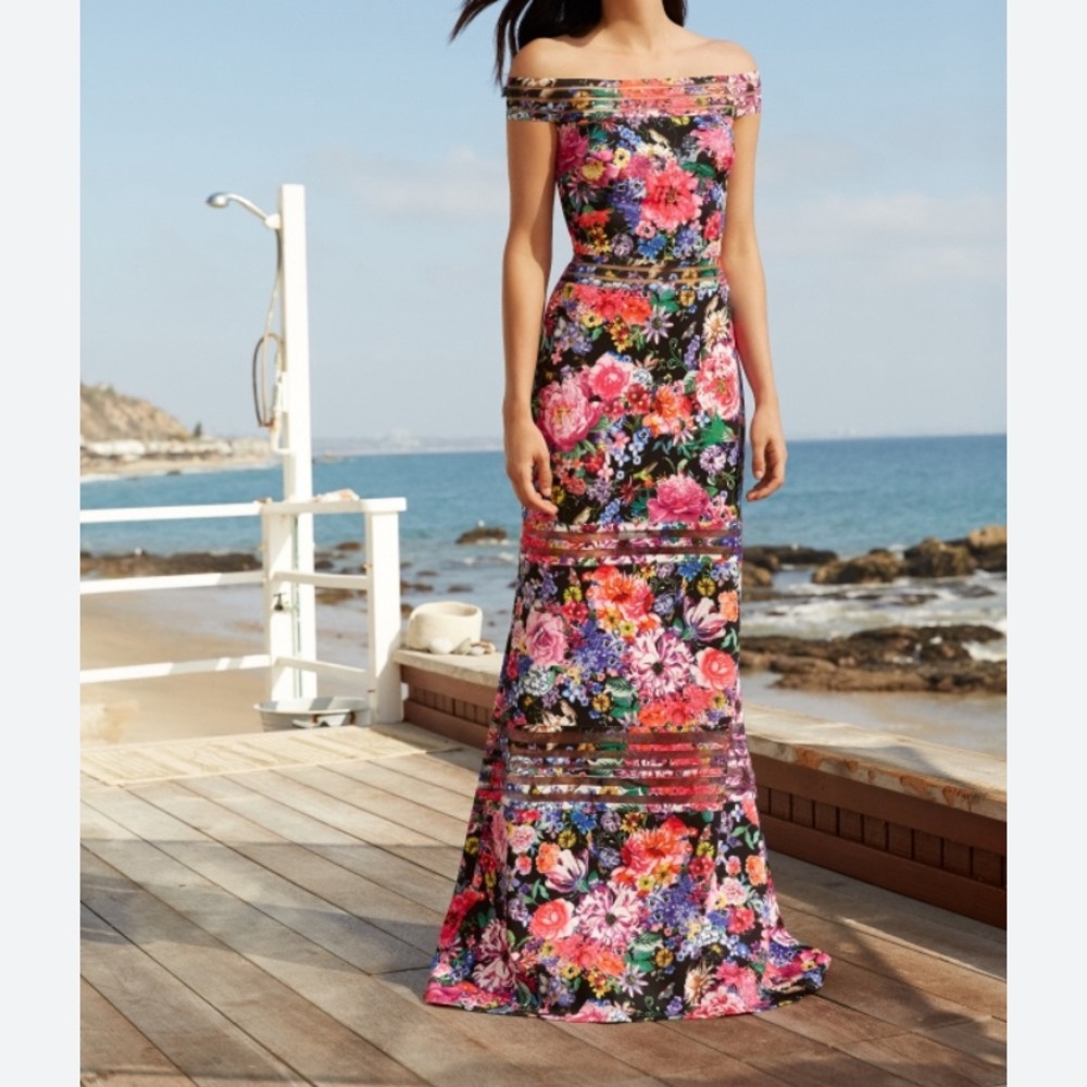 Tadashi Shoji Bondi Floral Print Dress Large